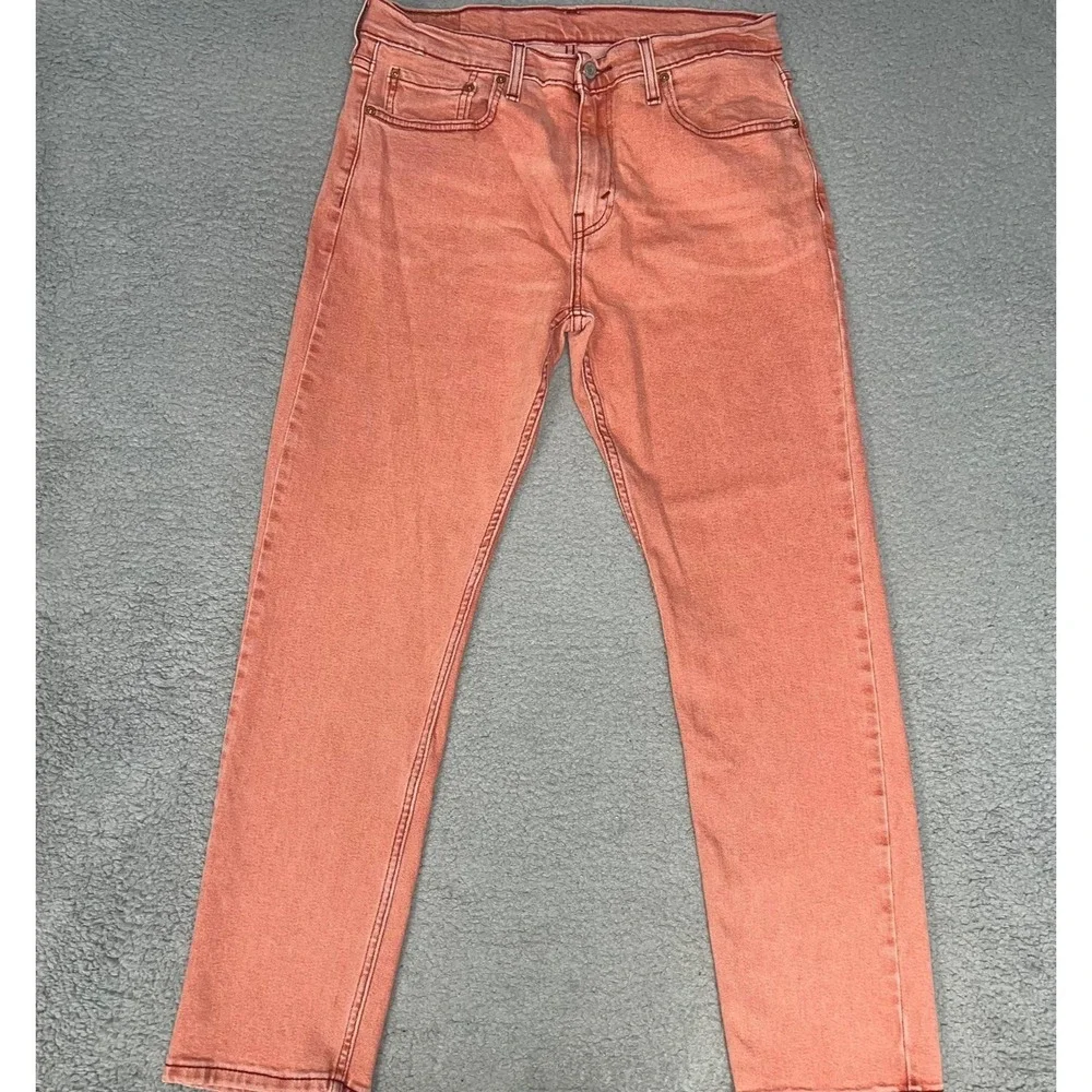 VTG Levi's 502 Jeans Men's Sz 33x32 (31x28) Salmon Pink Denim Straight Leg Pants